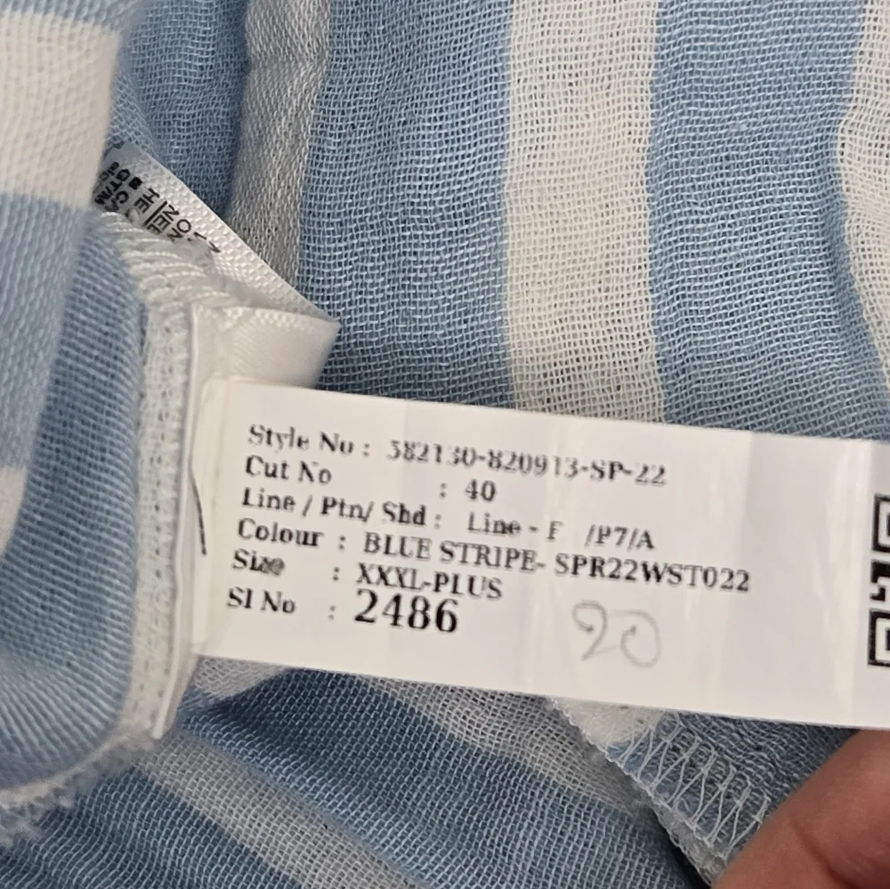NWT Old Navy Waist Defined Puff Sleeve Light Blue Stripe Dress‎ Plus Size 3X